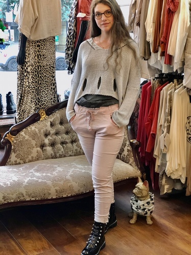 Designer Inspired Crop Knit Grey