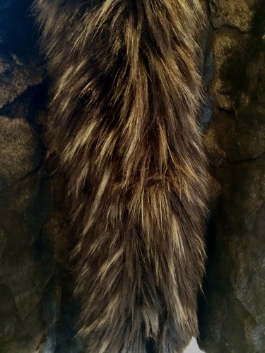 Beautiful Faux Fur Hooded  Cape Black