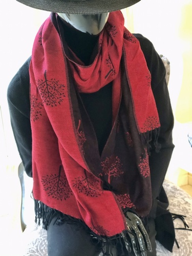 Tree Of Life Fine Pashmina 2 Shades Of Wine