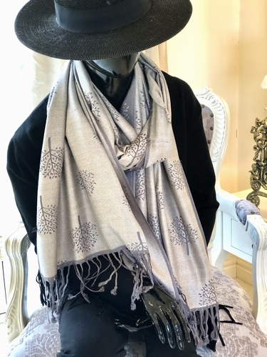 Tree Of Life Fine Pashmina Grey