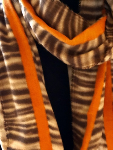 Zebra  Print Orange Stripe Scarf
