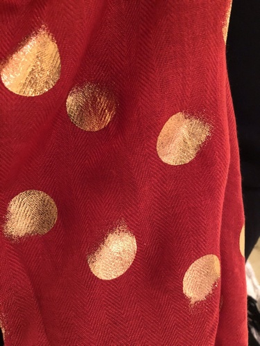 Rose Gold Faded Dots Scarf  Red