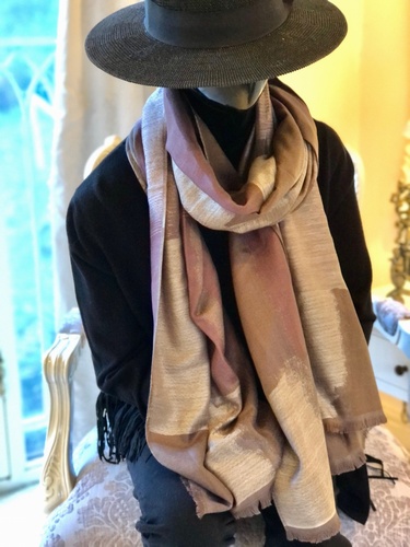 Abstract Design Fine Pashmina Mixed Mocha