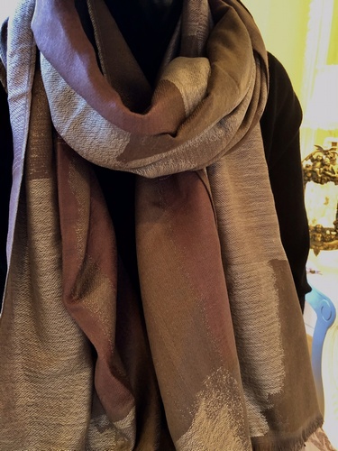 Abstract Design Fine Pashmina Mixed Mocha