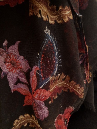Autumnal Flower Scarf Black