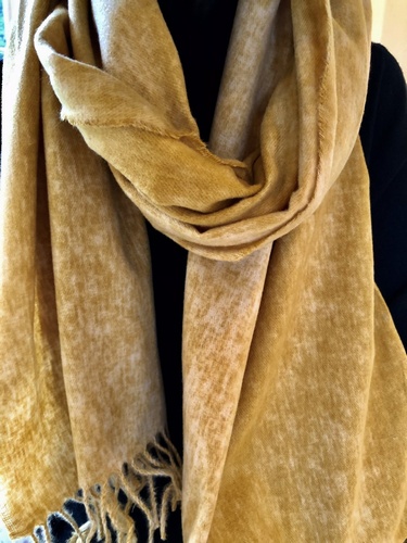 Tye Dye Plain Scarf Mustard