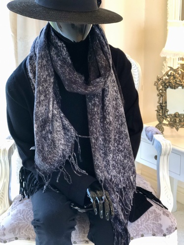 Tye Dye Plain Scarf Charcoal Grey