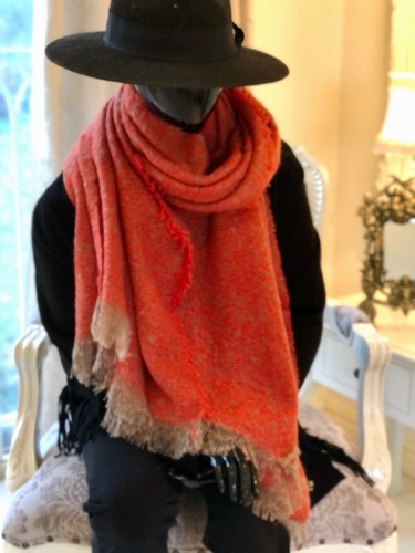 Fleck Plain Scarf Burnt Orange
