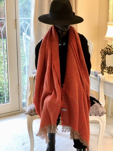 Fleck Plain Scarf Burnt Orange