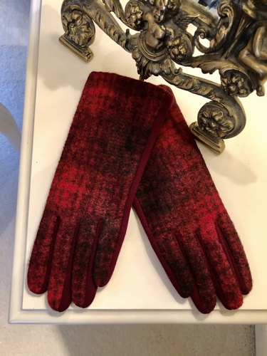 Spandex Gloves Patchwork Red
