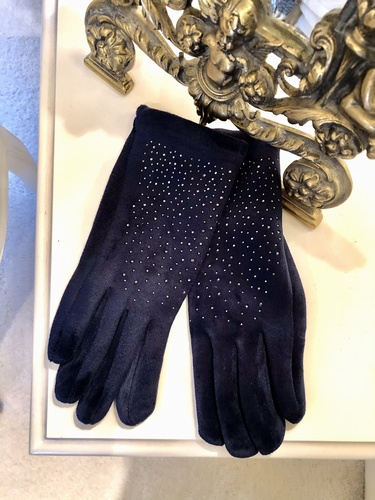 Spandex Gloves Studs Navy