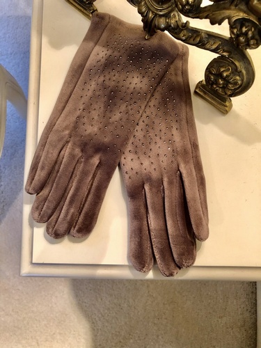 Spandex Gloves Studs Mocha