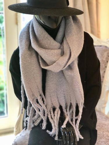 Soft Long  Tassle Wrap Grey
