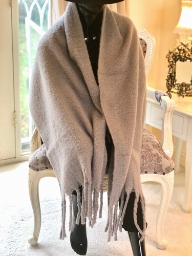 Soft Long  Tassle Wrap Grey
