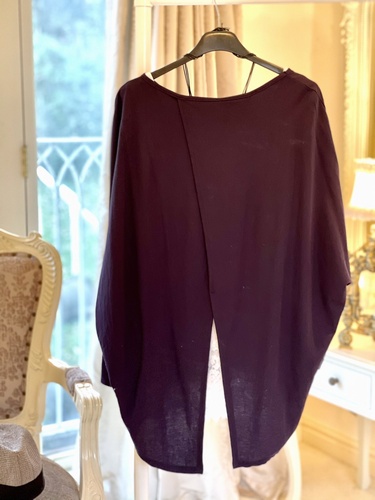 Drape Open Back Top Navy