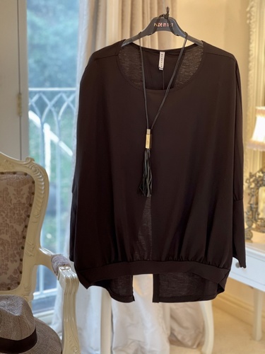 Drape Open Back Top Black