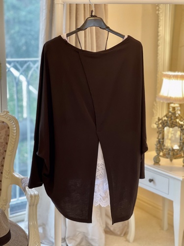 Drape Open Back Top Black