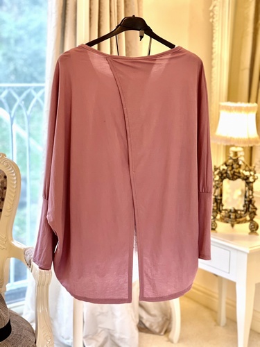 Drape Open Back Top Dusky Pink