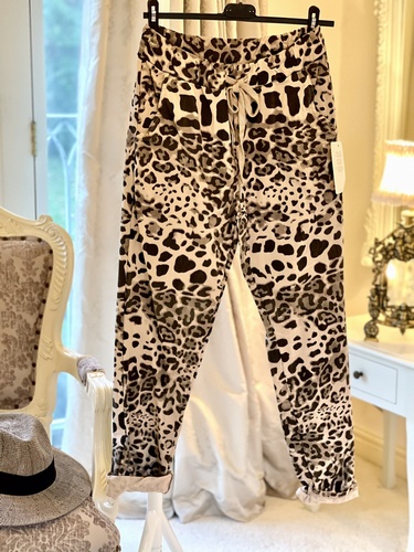 Spring Leopard Print Magic Trouser Mocha