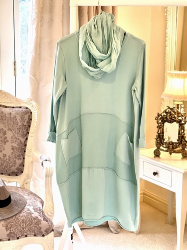 New Season Scarf Tunic Dress Aqua Green